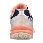 Rear view of Nox AT10 Pro Calat10gati Coral Women's padel shoe showing cushioned coral heel and stability design.