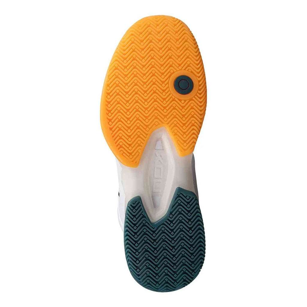 Outsole of Nox ML10 Hexa Calmlhexwhap White padel shoe featuring dual-color grip zones for enhanced traction and stability on court surfaces.