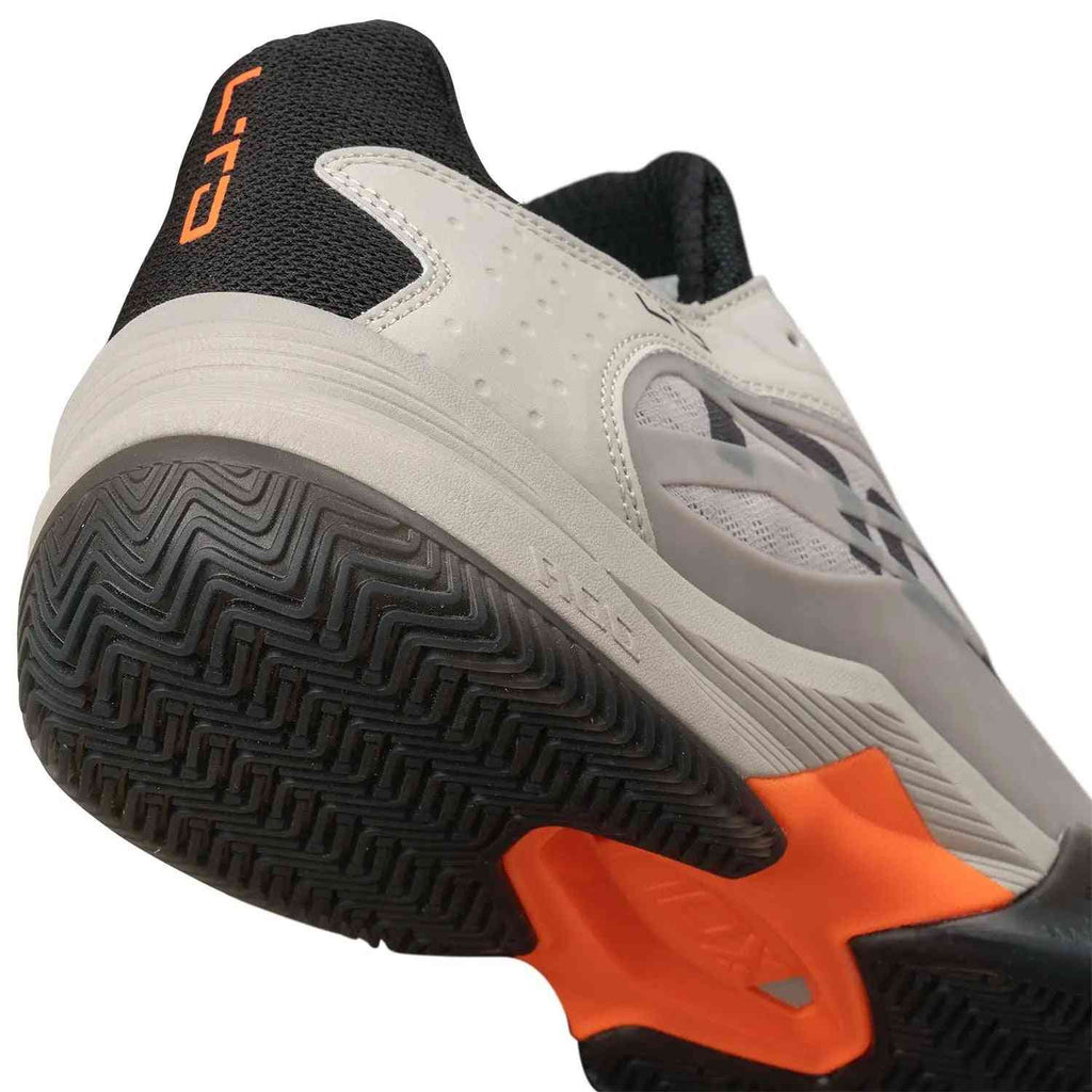 Close-up of heel and sole of Nox AT10 Limited Edition Calat10ltdd Beige highlighting shock-absorbing midsole and reinforced heel support.