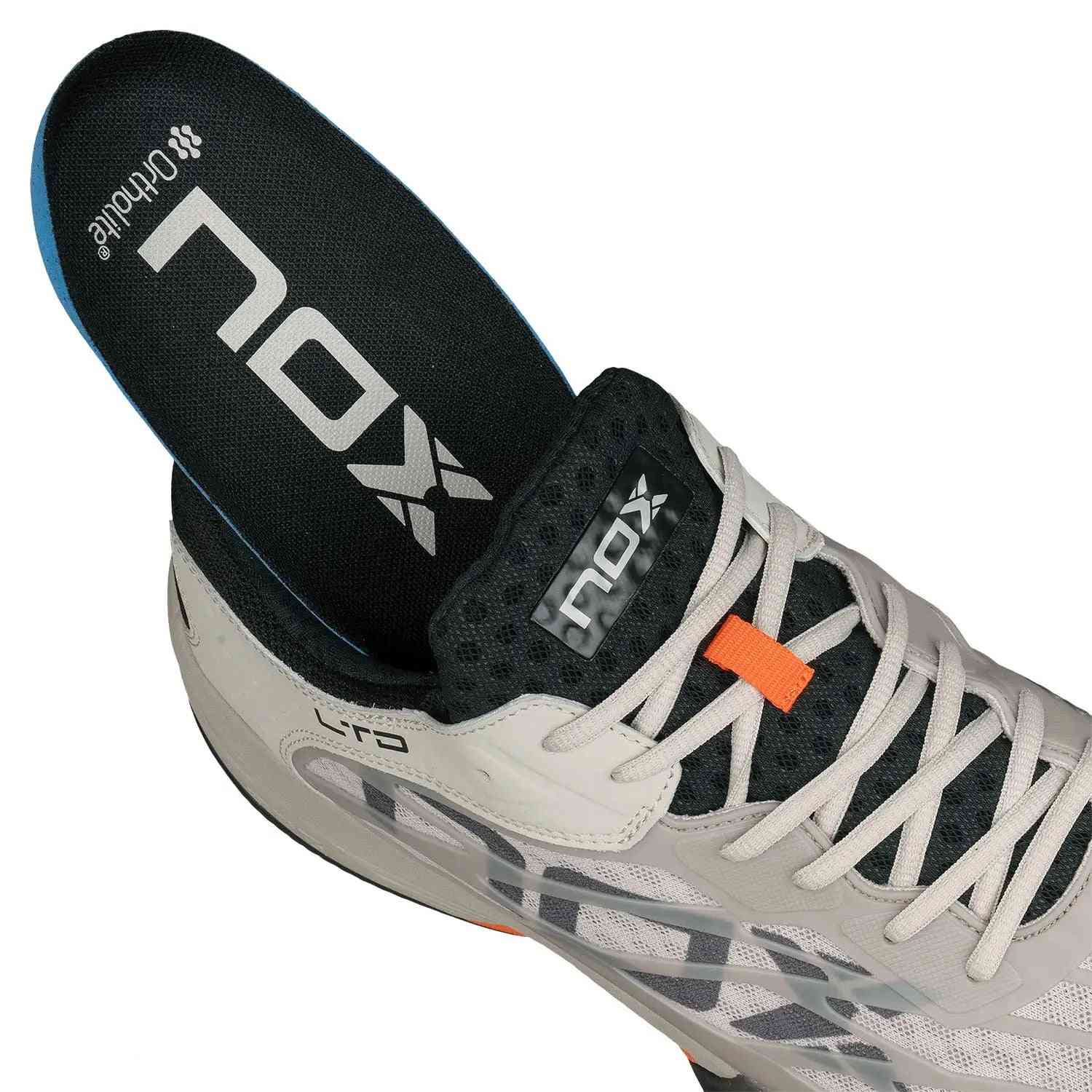 Removable Ortholite insole of Nox AT10 Limited Edition Calat10ltdd Beige offering premium cushioning and moisture control for athletic performance.